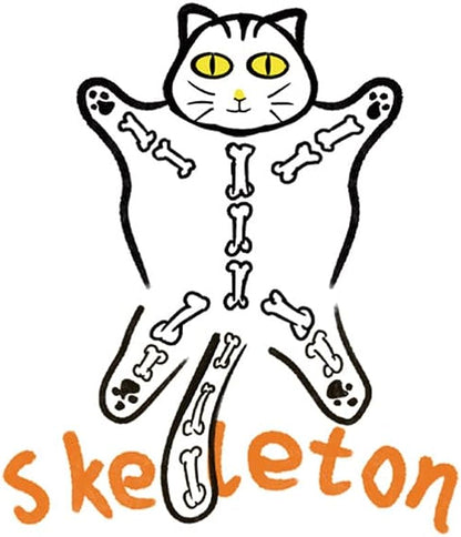 CORIRESHA Disfraz de Halloween con diseño de esqueleto de gatos divertidos, manga raglán 3/4, camiseta gótica