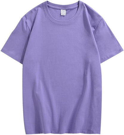 CORIRESHA Camiseta holgada de verano de manga corta con cuello redondo y estampado de letras en la espalda unisex