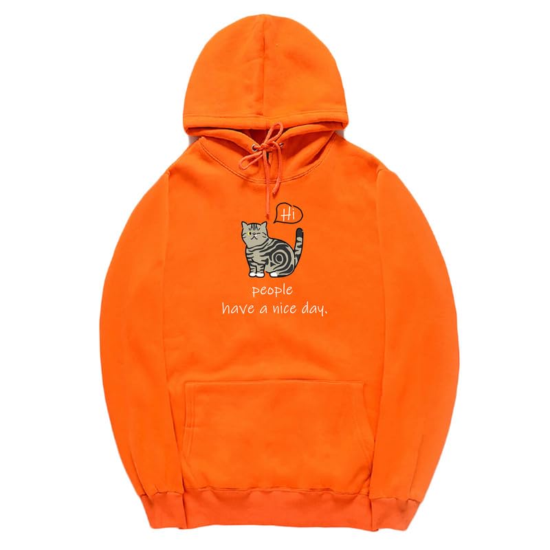 CORIRESHA Sudadera con capucha de gato lindo para adolescente, sudadera informal de manga larga con cordón y letras de algodón