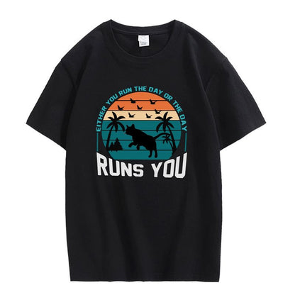 CORIRESHA Camiseta de manga corta unisex con diseño de gaviota y gato hawaiano de verano