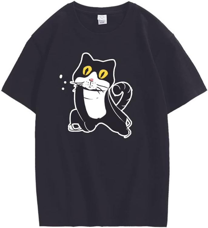 CORIRESHA Camiseta de gato lindo casual cuello redondo manga corta verano básico algodón tops