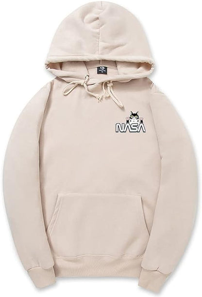 CORIRESHA Teen's NASA Hoodie Casual Long Sleeve Drawstring Cozy Cat Lover Cute Sweatshirt