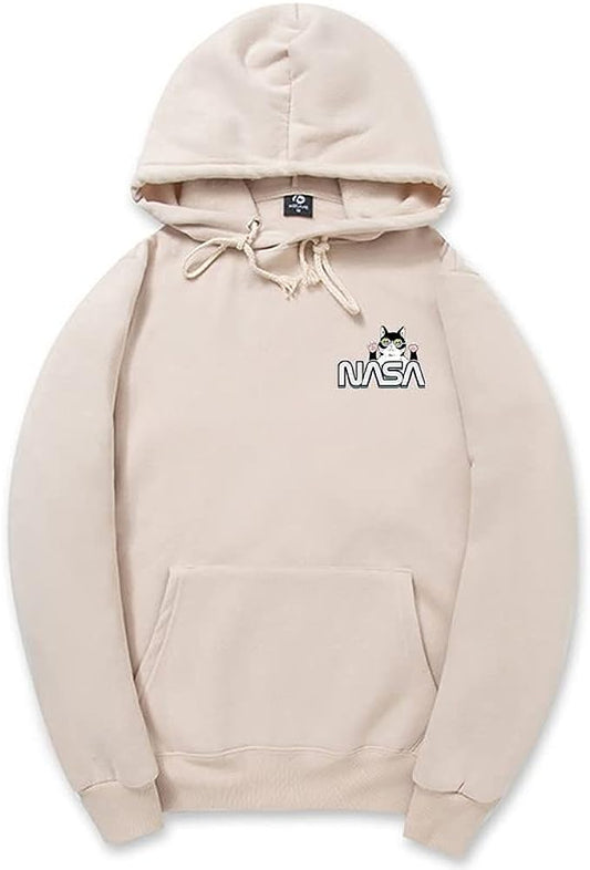 CORIRESHA Sudadera con capucha de la NASA para adolescentes, informal, de manga larga, con cordón, acogedora, para amantes de los gatos, linda sudadera