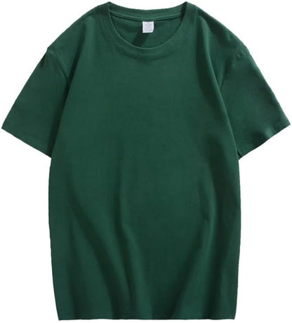 CORIRESHA Camiseta holgada de verano de manga corta con cuello redondo y estampado de letras en la espalda unisex