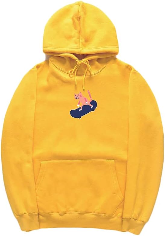 CORIRESHA Sudadera con capucha de algodón suave con diseño de gato de dibujos animados para adolescentes