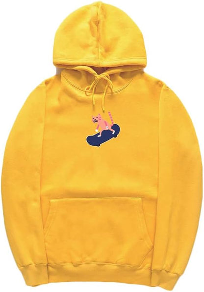 CORIRESHA Sudadera con capucha de algodón suave con diseño de gato de dibujos animados para adolescentes