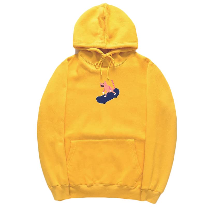 CORIRESHA Sudadera con capucha de algodón suave con diseño de gato de dibujos animados para adolescentes