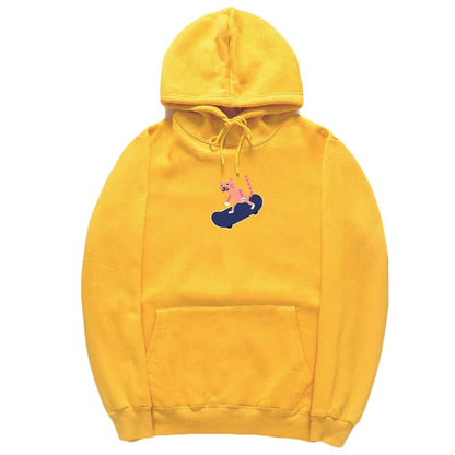 CORIRESHA Sudadera con capucha de algodón suave con diseño de gato de dibujos animados para adolescentes