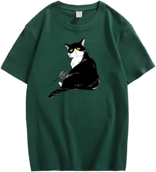 CORIRESHA Camiseta holgada de algodón con cuello redondo y manga corta para adolescente