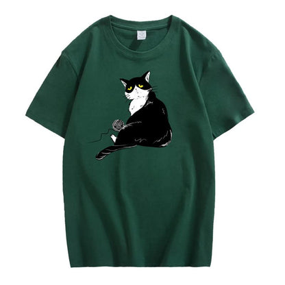CORIRESHA Camiseta holgada de algodón con cuello redondo y manga corta para adolescente