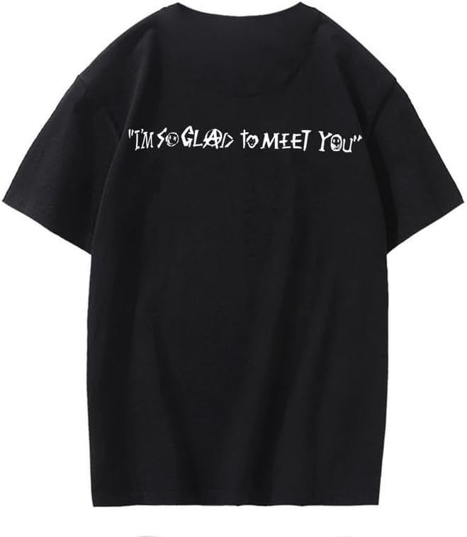 CORIRESHA Camiseta holgada de verano de manga corta con cuello redondo y estampado de letras en la espalda unisex