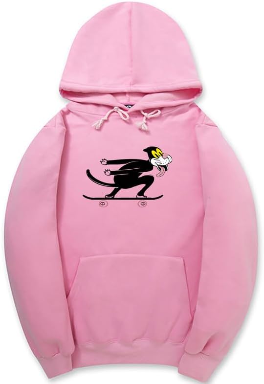 CORIRESHA Teen Skateboard Cat Hoodie Long Sleeve Drawstring Kangaroo Pocket Cute Sweatshirt