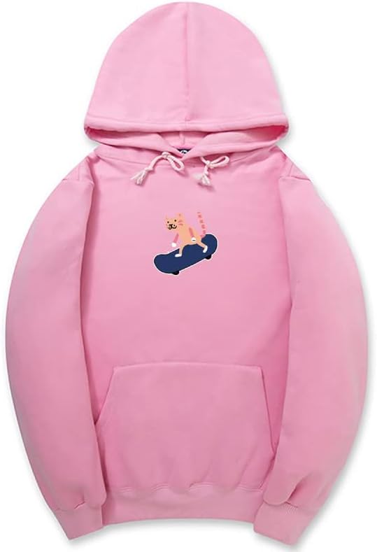 CORIRESHA Sudadera con capucha de algodón suave con diseño de gato de dibujos animados para adolescentes