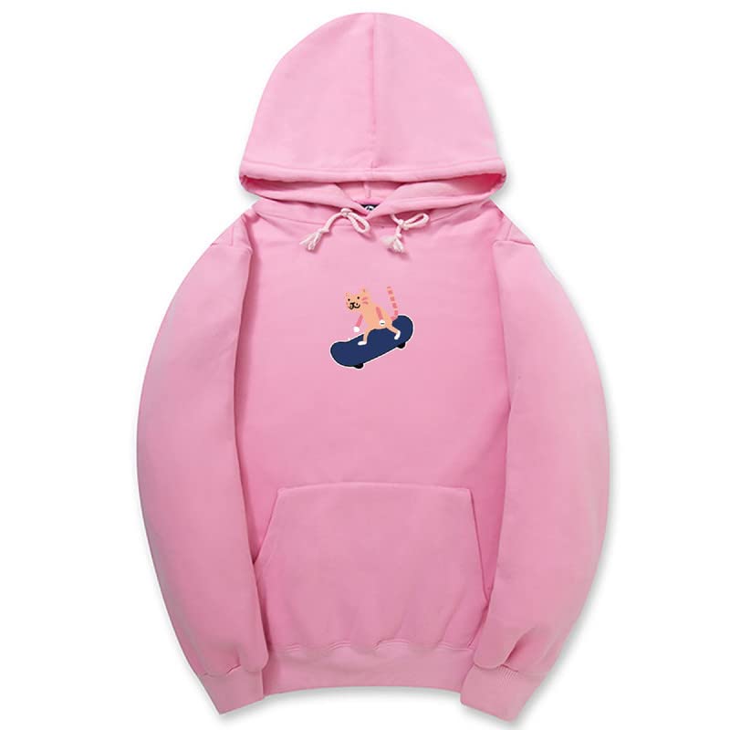 CORIRESHA Sudadera con capucha de algodón suave con diseño de gato de dibujos animados para adolescentes