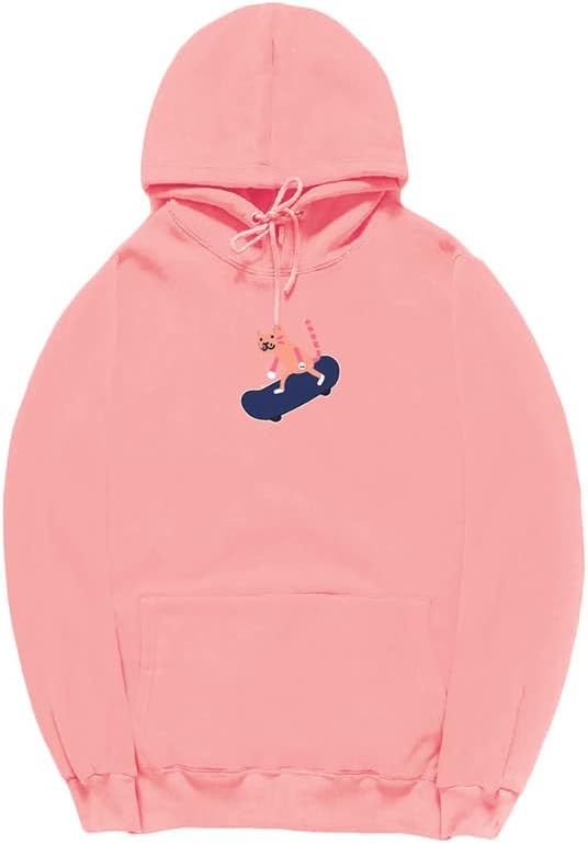 CORIRESHA Sudadera con capucha de algodón suave con diseño de gato de dibujos animados para adolescentes