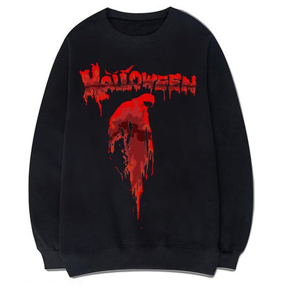 CORIRESHA Teen Halloween Bloody Crewneck Long Sleeve Gothic Scary Sweatshirt
