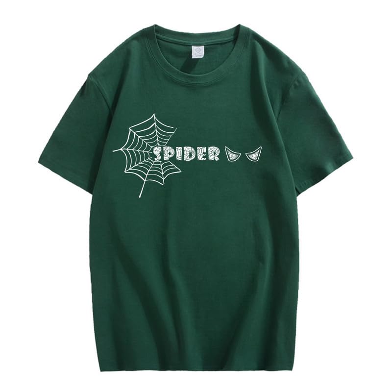 CORIRESHA Y2K Spider Web Camiseta cuello redondo manga corta casual Halloween ropa