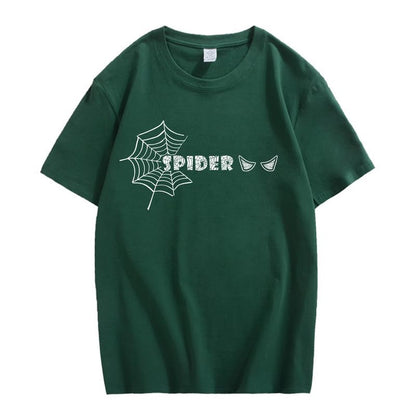 CORIRESHA Y2K Spider Web Camiseta cuello redondo manga corta casual Halloween ropa