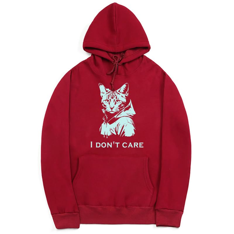 CORIRESHA Sudadera con Capucha de Gato Lindo para Mujer Sudadera Informal de Manga Larga con cordón y Letras para Hombre