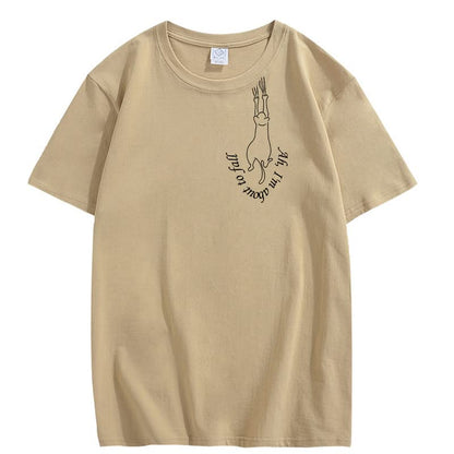 CORIRESHA Unisex's Funny Cat Pattern T-Shirt Summer Short Sleeve Cozy Cute Top