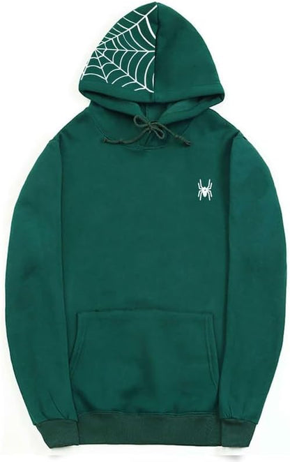 CORIRESHA Teen Y2K Spider Web Sudadera con capucha casual con cordón de manga larga de algodón para Halloween