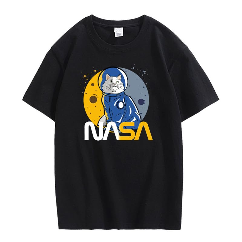 CORIRESHA Camiseta básica informal de manga corta con cuello redondo de la NASA para adolescentes