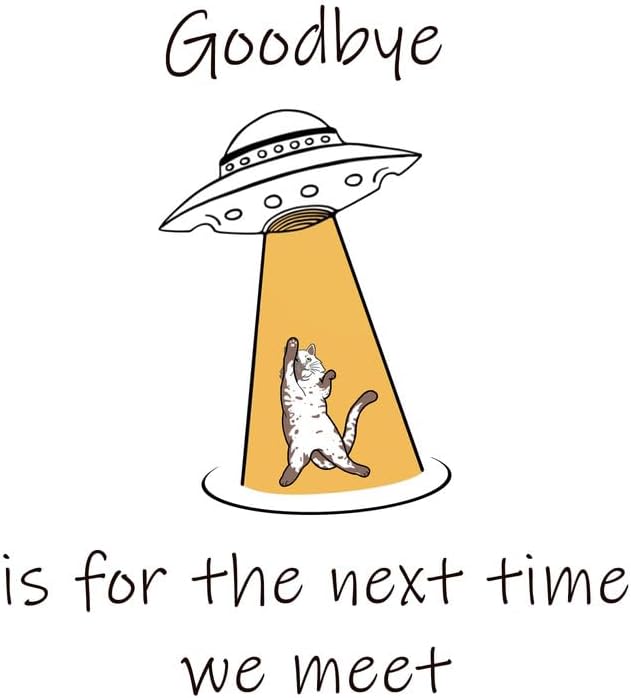 CORIRESHA Unisex's Alien Spaceship Abduction Cat Vintage Funny Space T-Shirt