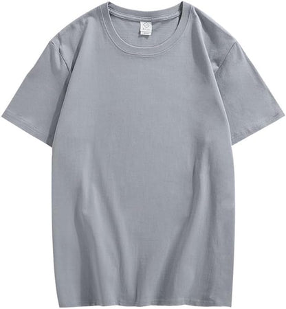 CORIRESHA Camiseta holgada de verano de manga corta con cuello redondo y estampado de letras en la espalda unisex