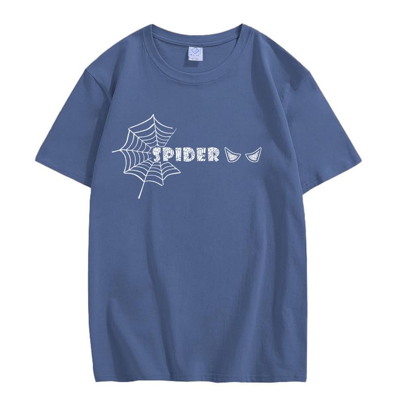 CORIRESHA Y2K Spider Web Camiseta cuello redondo manga corta casual Halloween ropa