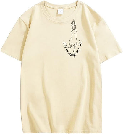 CORIRESHA Unisex's Funny Cat Pattern T-Shirt Summer Short Sleeve Cozy Cute Top