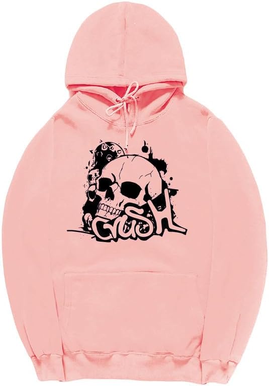 CORIRESHA Sudadera unisex con capucha de calavera de manga larga con cordón y bolsillo canguro Y2K para Halloween