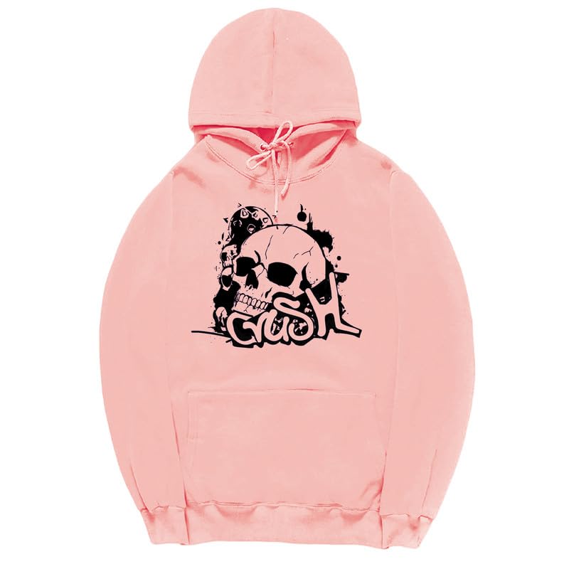CORIRESHA Sudadera unisex con capucha de calavera de manga larga con cordón y bolsillo canguro Y2K para Halloween