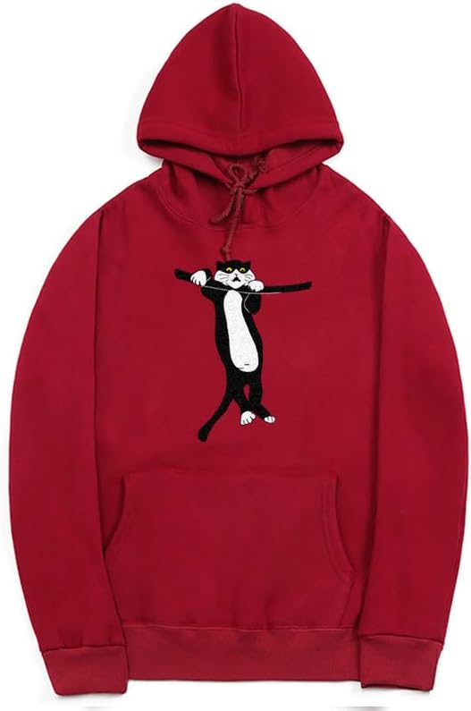 CORIRESHA Unisex Cat Lovers Hoodie Long Sleeve Drawstring Pocket Cotton Cute Sweatshirt