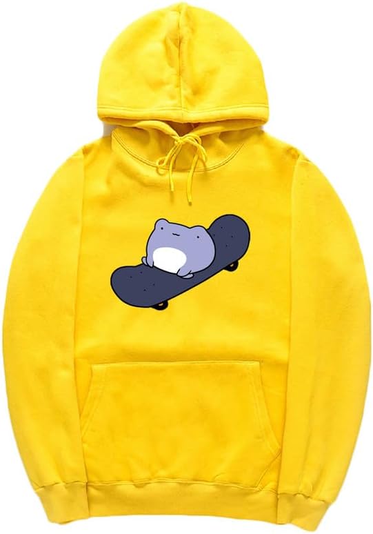 CORIRESHA Sudadera con capucha de rana linda para niñas adolescentes, manga larga, con cordón, para monopatín, Kawaii