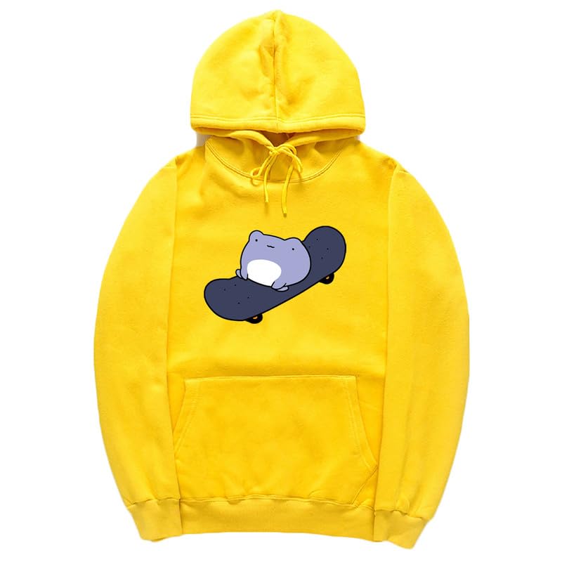 CORIRESHA Sudadera con capucha de rana linda para niñas adolescentes, manga larga, con cordón, para monopatín, Kawaii