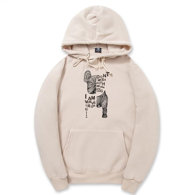 CORIRESHA Teen Funny Dog Hoodie Long Sleeve Drawstring Casual Cotton Letter Sweatshirt
