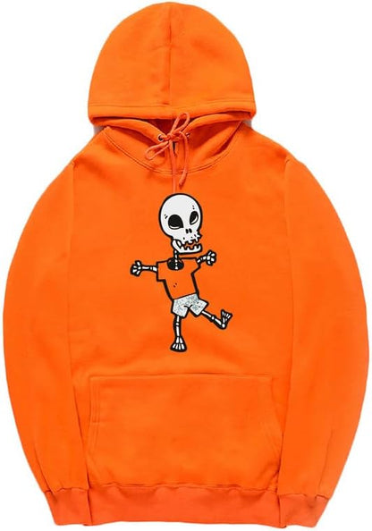 CORIRESHA Halloween Skull Hoodie Long Sleeve Drawstring Kangaroo Pocket Funny Sweatshirt