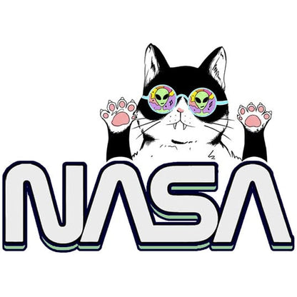 CORIRESHA Teen's NASA Hoodie Casual Long Sleeve Drawstring Cozy Cat Lover Cute Sweatshirt