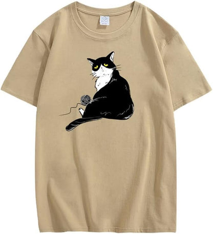 CORIRESHA Camiseta holgada de algodón con cuello redondo y manga corta para adolescente