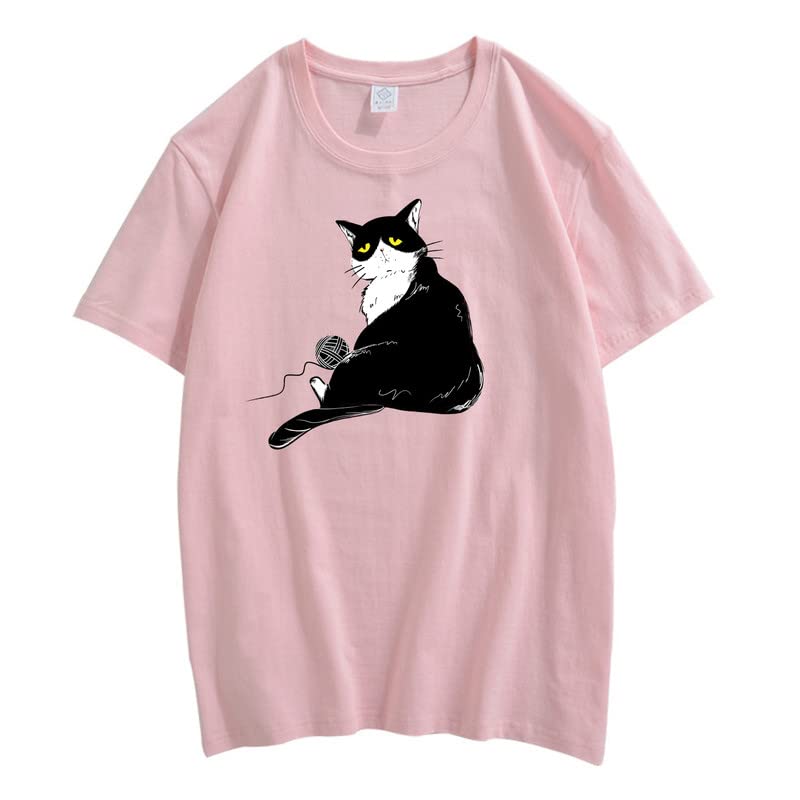 CORIRESHA Camiseta holgada de algodón con cuello redondo y manga corta para adolescente