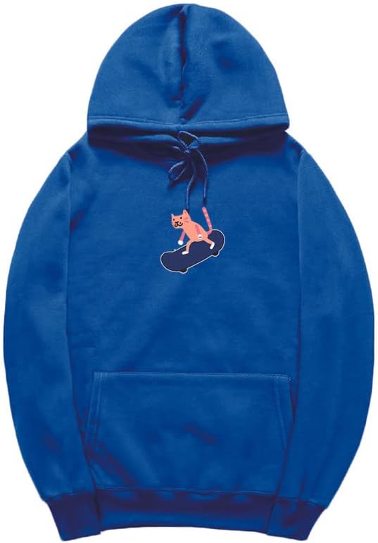 CORIRESHA Sudadera con capucha de algodón suave con diseño de gato de dibujos animados para adolescentes