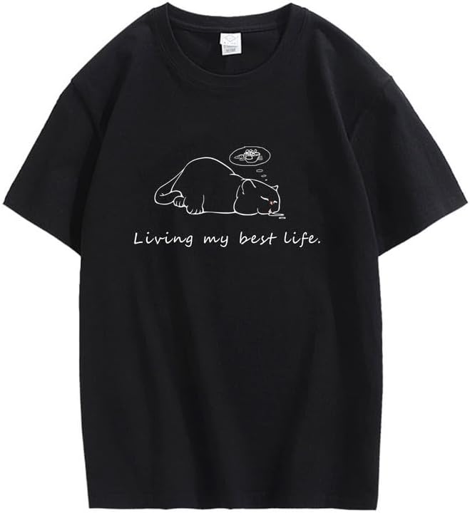 CORIRESHA Camisetas unisex con cuello redondo y manga corta con letras lindas