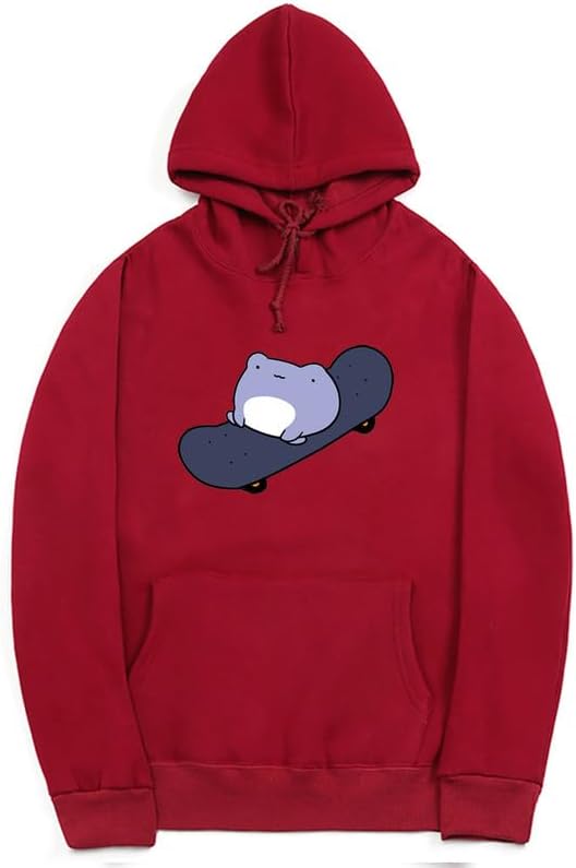 CORIRESHA Sudadera con capucha de rana linda para niñas adolescentes, manga larga, con cordón, para monopatín, Kawaii