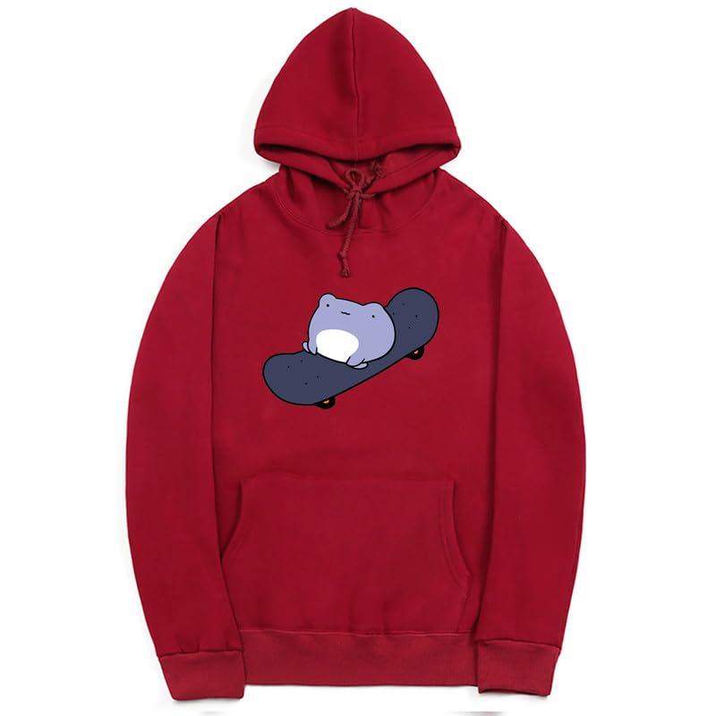 CORIRESHA Sudadera con capucha de rana linda para niñas adolescentes, manga larga, con cordón, para monopatín, Kawaii