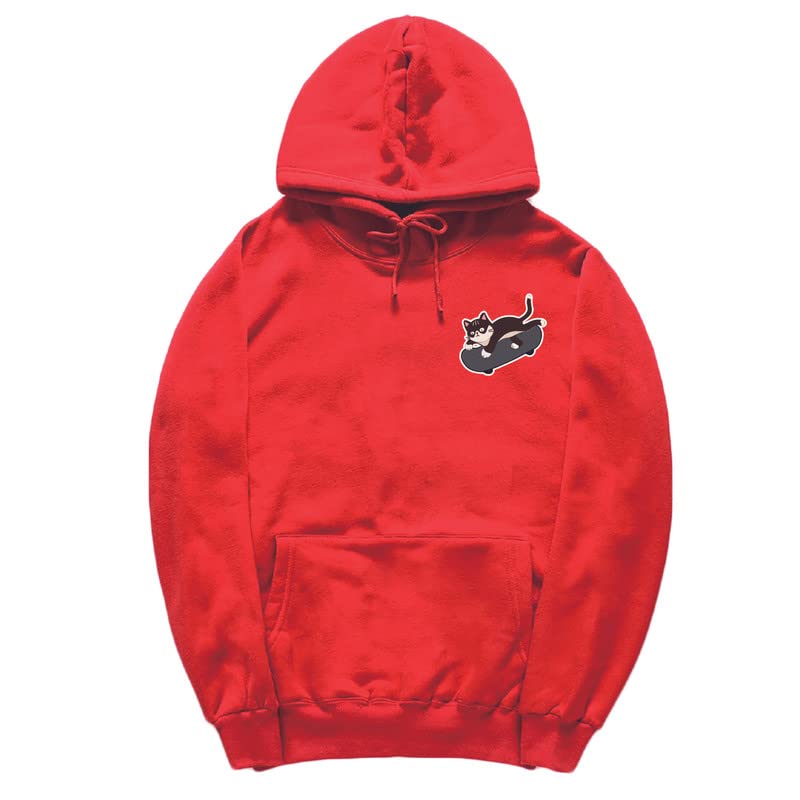 CORIRESHA Adolescentes Linda Sudadera con Capucha Monopatín Gato Casual Manga Larga Básica Sólida Sudadera