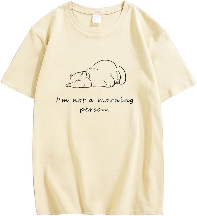 CORIRESHA Camiseta informal de manga corta con cuello redondo y letras personalizadas para adolescentes