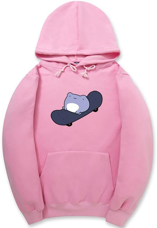 CORIRESHA Sudadera con capucha de rana linda para niñas adolescentes, manga larga, con cordón, para monopatín, Kawaii