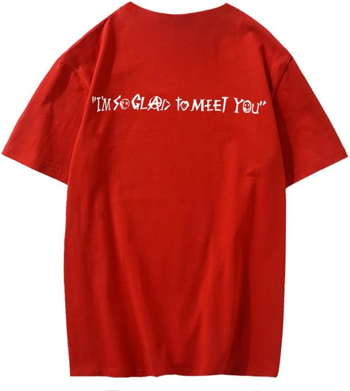 CORIRESHA Camiseta holgada de verano de manga corta con cuello redondo y estampado de letras en la espalda unisex