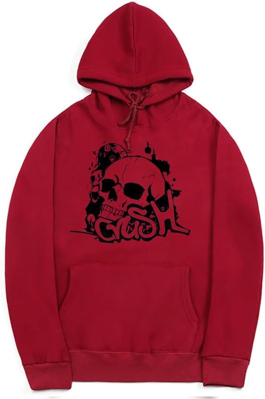 CORIRESHA Sudadera unisex con capucha de calavera de manga larga con cordón y bolsillo canguro Y2K para Halloween