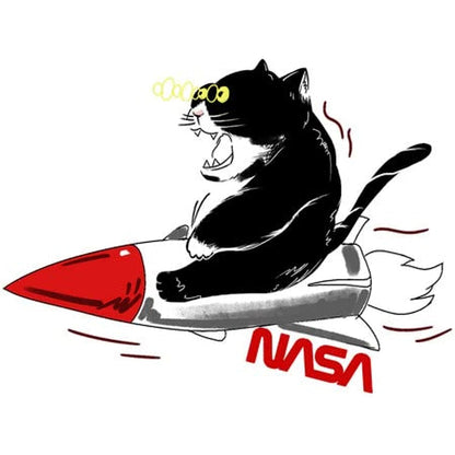 CORIRESHA Unisex's Cute Cat Hoodie Long Sleeve Drawstring Rocket NASA Sweatshirt